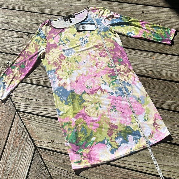 NWT BCBGMAXAZRIA stretch impressionistic sheath dress XS-S - Picture 11 of 11